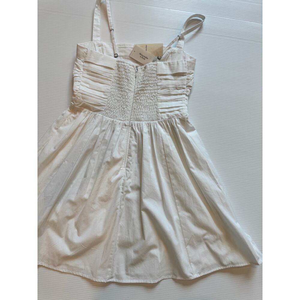 Abercrombie Fitch Emerson Poplin Mini Dress White S Bridal Shower Coquette NWT - Picture 9 of 16
